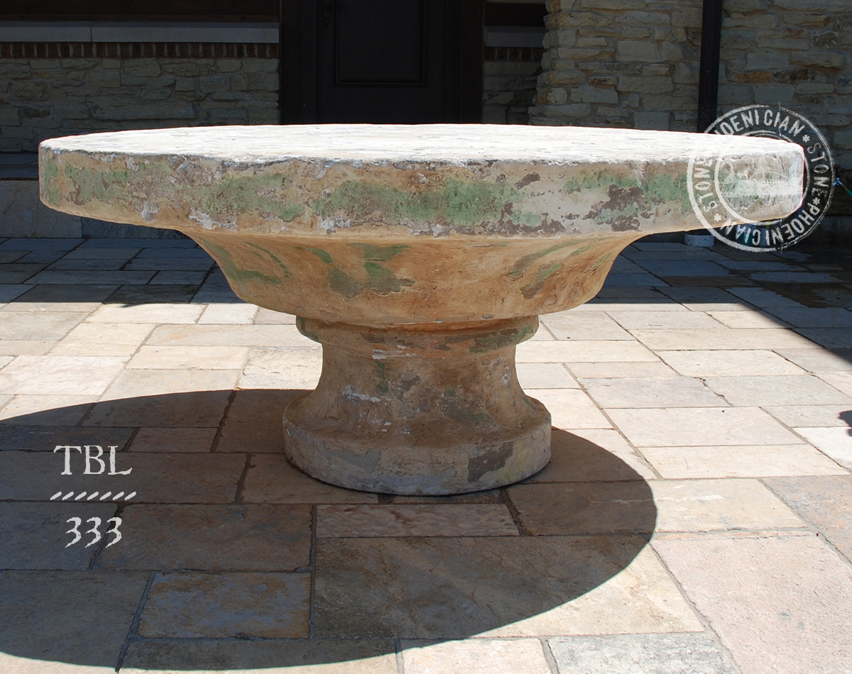 Antique Reclaimed Mediterranean Veranda Limestone Table by Phoenician Stone.